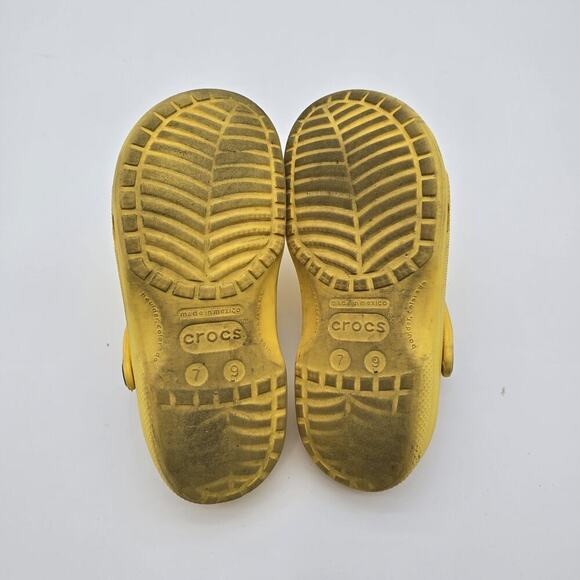 Crocs Sandals Womens 9 Mens 7 Yellow Slingback Shoes Classic Clog - Picture 7 of 9